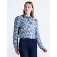 thumbnail image 2 of Scoop Women’s and Women's Plus Cropped Trucker Jacket with Puff Sleeves, Sizes XS-4X, 2 of 7