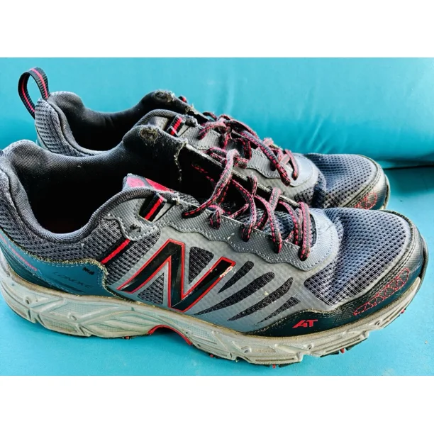 Mens New Balance Lonoke Grey Red Sz 14 Sneakers Running Shoes (T10)