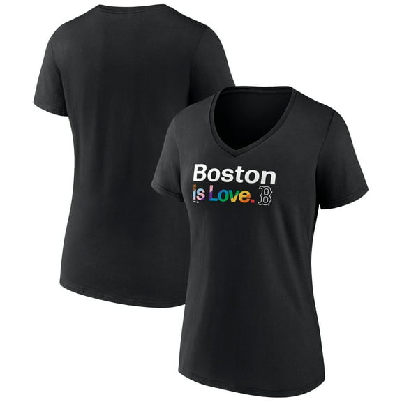 Women's Black Boston Red Sox City Pride V-Neck T-Shirt