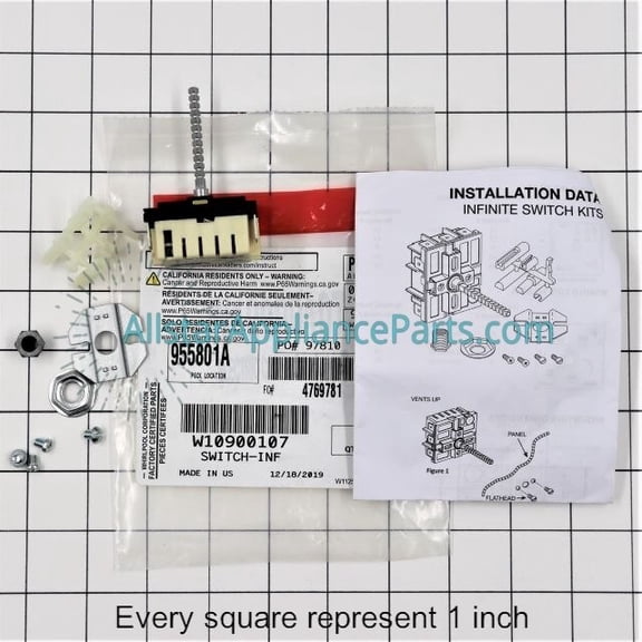 Whirlpool Range/Stove/Oven Surface Element Switch W10900107