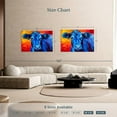thumbnail image 4 of Elephant Stock Blue Cow Wall Art - Horizontal Canvas Wall Art - Living Room Wall Decor - Animal Canvas - Blue And Red Decor By Marion Rose - 51" x 34", 4 of 8
