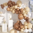 thumbnail image 1 of Kit de guirnaldas con forma de arco con forma de globo MEBAY Boho, 146 piezas, marrón nude y blanco, 1 of 1