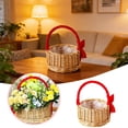 thumbnail image 1 of Decoration 1pc Wooden Handwoven Perfect For Picnics And Easter Celebrations With Red Silk Edging Lightweight And Easy To Use, 1 of 8