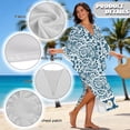 thumbnail image 6 of Xixirimido Blue Boho Mandala Daisy Print Womens Kaftan Dresses Long Caftans Plus Size Batwing Sleeve Swimsuit Coverup V Neck Summer Beach Dress, 6 of 7