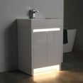 thumbnail image 5 of Blossom Capri 24" Freestanding Vanity in Glossy White | Acrylic Sink | LED Wood Cabinet | Soft-Close Storage, 5 of 10