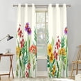 thumbnail image 2 of Botanical Flowers Curtains Leaves And Flowers Plants Print Blackout Curtains For Bedroom Grommet Top Wildflower Window Drapes For Living Room 53"W x 63"L (Pack of 2), 2 of 6