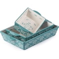 thumbnail image 1 of Original Heart Casserole Dish Ceramic Baking Dish 9x13 Baking Pan 3pcs Bakeware Sets Green Lasagna Pan Rectangular Baking Pan Set Baking Dishes for Oven, 1 of 6