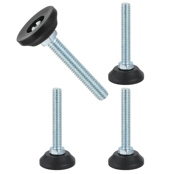 Uxcell 5/16"-18 Thread Furniture Feet Levelers, 4 Pack 65mm l Adjustable Furniture Feet Screw in Threaded Leveling Leg Screw on Chair Foot Glides Leveling for Table Chair Cabinet Black