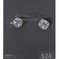 thumbnail image 2 of White CZ 9mm Round Fancy Gallery Sterling Silver Stud Earrings, 2 of 2