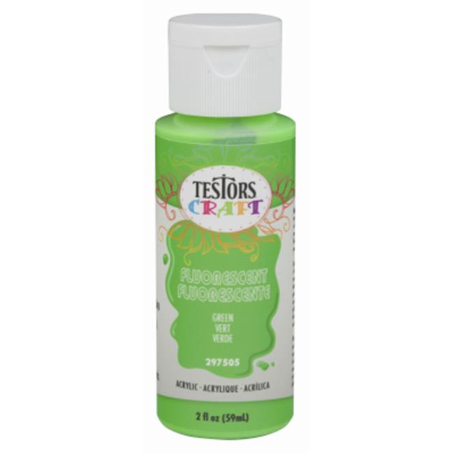 Testor 223559 2 oz Green Fluorescent Acrylic Craft Paint Pack of 6