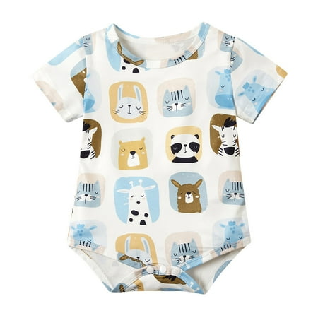 

RPVATI Baby Boys Girls Bodysuit Short Sleeve Bodysuits Infant Cartoon Summer Romper 0-24M