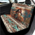 thumbnail image 3 of Binienty Western Aztec Horse Automotive Seat Covers Front And Back with Steering Wheel Cover Decorative Armrest Cover Comfortable Vehicle Seat Belt Covers 14 PCS Auto Interior Accessories Set, 3 of 7