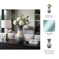 thumbnail image 5 of Glass Vase with Metal Rim for Living Room Decor - Modern Home Accents with Gradient Finish for Office Display - Decorative Flower Vase for Room, Bedroom, House, and Table Styling - 18", Brown & Ivory, 5 of 11