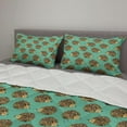 thumbnail image 2 of Hedgehog Comforter & Sham Bedding Set, Abstract Animal Design Cartoon Style Creatures Funny Faces Friendly, 3 pcs Duvet Set Microfiber Filling Quilt, 5 Sizes, Sea Green Multicolor, by Ambesonne, 2 of 4