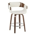 thumbnail image 2 of Elisa Mid-Century Modern Counter Stool In Walnut And Cream Fabric - Set Of 2, 2 of 7