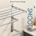 thumbnail image 2 of KOKOSIRI 3 Tier Bath Towel Bar 24 Inch Wall Mounting Rack with Towel Bars Towel Shelf with Single Towel Bar Bathroom Ladder, Brushed Steel, B5003BR-L24, 2 of 7