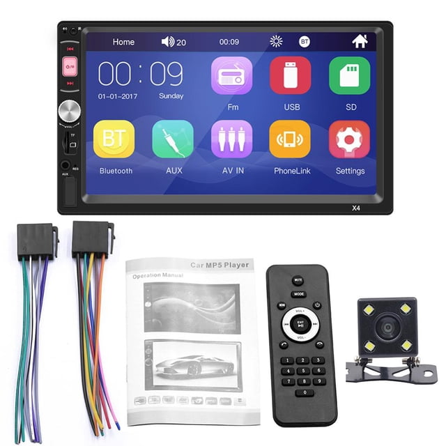 Reproductor De Radio Para Coche 2 Din 7In, Sistema Multimedia De Radio Para Coche, Reproductor Mp5 Bluetooth Para Coche Vogacara VI011896-03