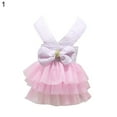 thumbnail image 2 of Flmtop Pet Tutu Mode Chien Rayé Noeud Sangles Tulle Robe Été Chiot Vêtements 1, 2 of 9