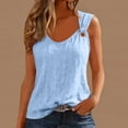 thumbnail image 2 of Women's Summer Strap Bodycon Top Tops Shirts Blouses Round Neck Short Sleeve Fitted Solid Color Casual Party Night Out Fashion Essential Gift for Women | Sopatenor,Light Blue XL, 2 of 9