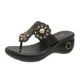 thumbnail image 2 of AXXD Gold Ladies Sandals Flip Flop Wedge Summer Beach Rhinestone Boho Mothers Day, 2 of 8