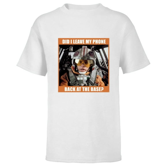 Star Wars Luke Skywalker Did I Leave My Phone Funny Meme - Short Sleeve T-Shirt for Kids - Customized-White