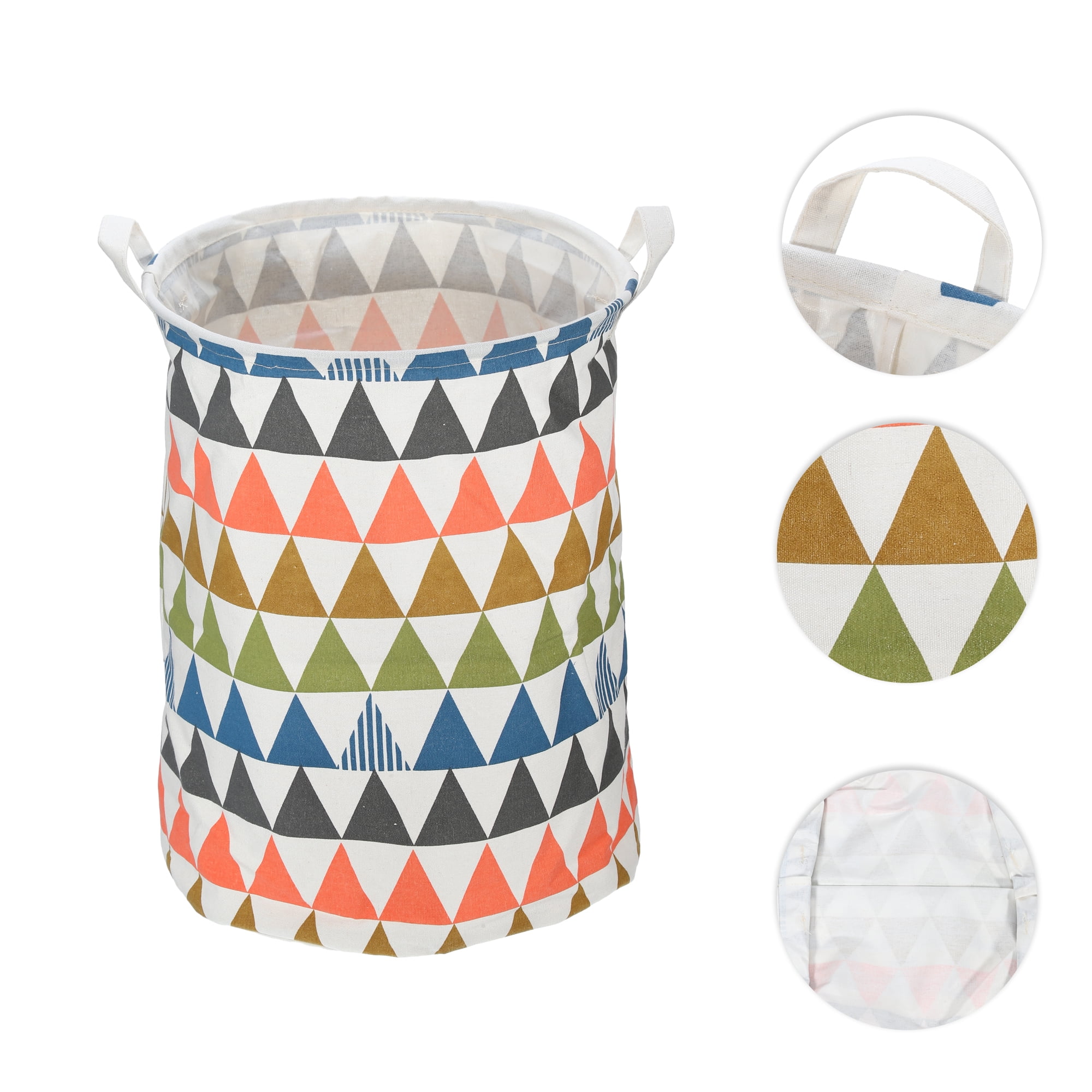 Unique Bargains Foldable Cylindrical Laundry Basket 15.75"x13.78" 40L Assorted Color