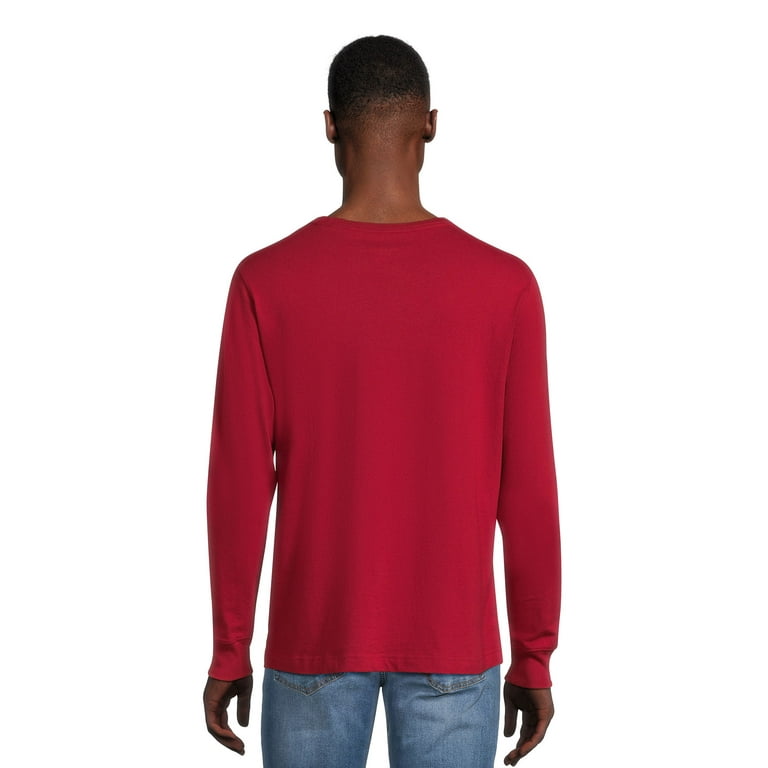 George Men's and Big Men's Crewneck Tee with Long Sleeves, 3-Pack