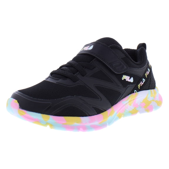 Fila Galaxia 5 Strap Mashup Girls Shoes Size 11.5, Color: Black/Pink/Blue