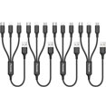 thumbnail image 1 of Cable de carga Puxnoin Multi 3 en 1 de 30 cm para teléfono móvil, paquete de 4, 1 of 7