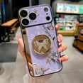 thumbnail image 4 of for iPhone 17 Pro Max Case with Kickstand, Ring Holder Stand Cute Marble Glitter Bling Shiny Diamond 3D Butterfly Girls Women Shockproof Elegant Hard Cover for iPhone 17 Pro Max 6.9", Purple, 4 of 7