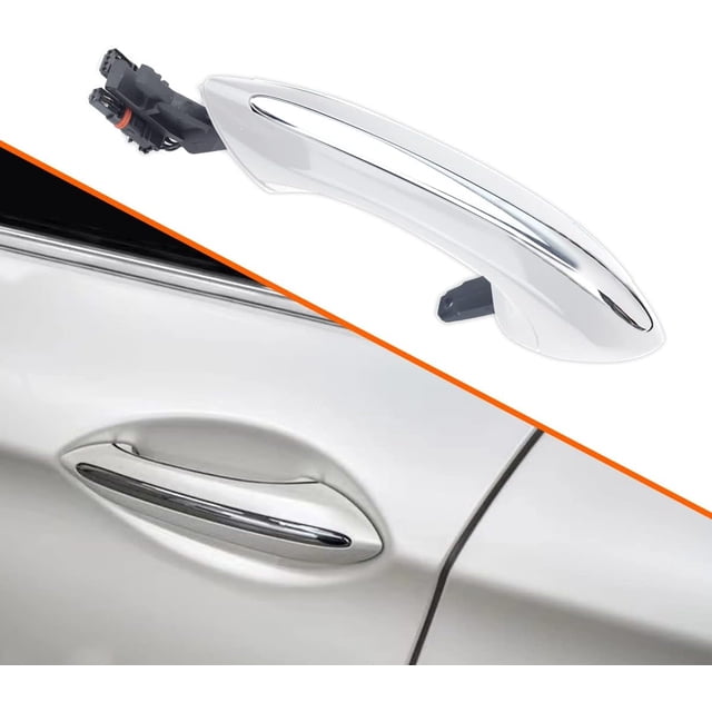 BINB ROAD Exterior White Door Handle,Rear Left Passenger Side,Comfort Access Door Handle Set Compatible with BMW 5 6 7 Series Replace # 51217231933 - White,Rear Left
