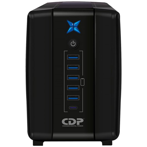 No Break CDP R-UPR508 500VA/250W Respaldo 10-20min AVR Supresor de Picos 8 Salidas 6 USB