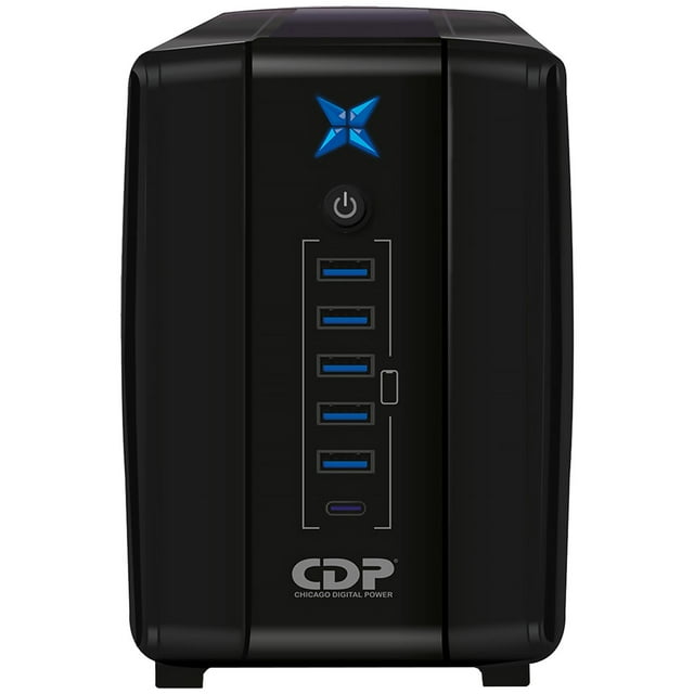 No Break CDP R-UPR508 500VA/250W Respaldo 10-20min AVR Supresor de Picos 8 Salidas 6 USB