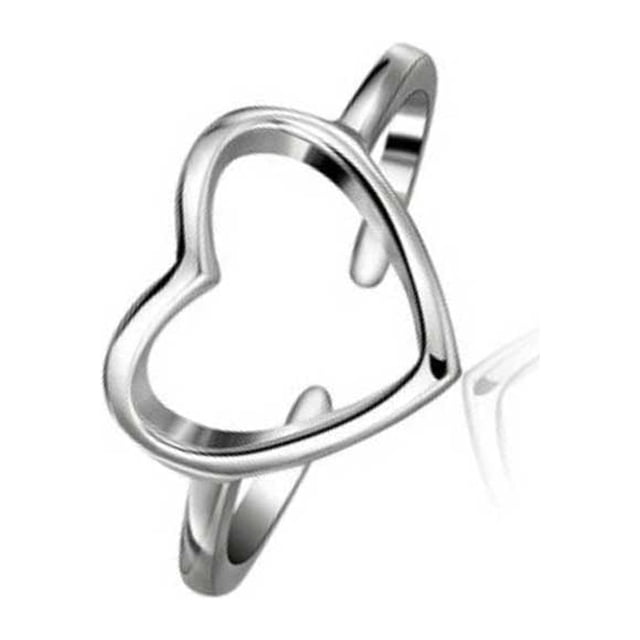 Guardurnaity Anillo de corazón portátil para mujer, ceremonia de boda, fiesta, banquete, niñas, anillos románticos de plata, joyería, mano, Ropa, zapatos y accesorios Miscelánea