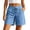 Sky Blue, variant on Gyujnb Women High Waist Cotton Linen Shorts Adjustable Drawstring Waist Casual Summer Shorts with Pockets,Coffee