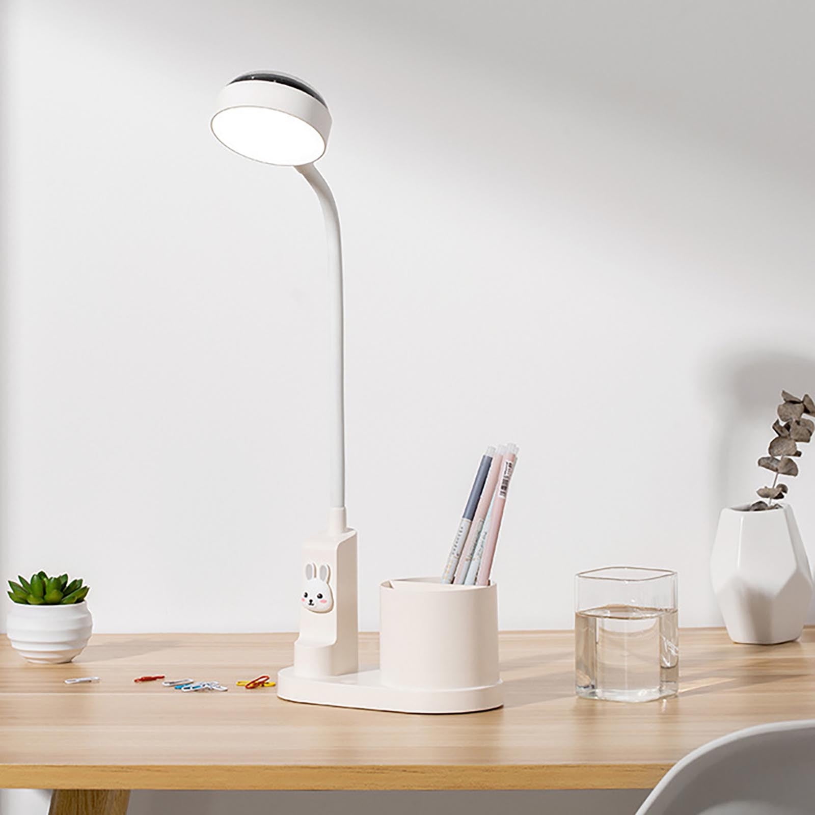 Wovilon Multifunctional Pen Holder Table Lamp Student Dormitory Eye Protection Study Table Lamp Desktop Bedroom Romantic Projection Night Light