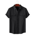 thumbnail image 2 of Jkety Comfort Colors Tshirt Mens Hawaiian Shirt Casual Button Down ShirtsSummer Beach Outfits Black,M, 2 of 5