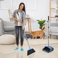 thumbnail image 7 of Broom and Dustpan Set with 52-inch Adjustable Handle, Hair Cleaning Dustpan Teeth, Home Kitchen Office Floor Cleaning Combo, Grey and White, 7 of 7