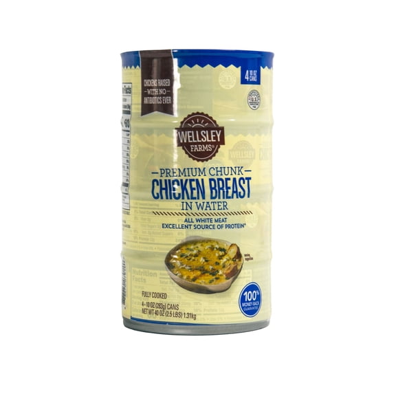 Wellsley Farms Premium Chunk Chicken Breast In Water 4 Ct.- Canned & Jarred Poultry