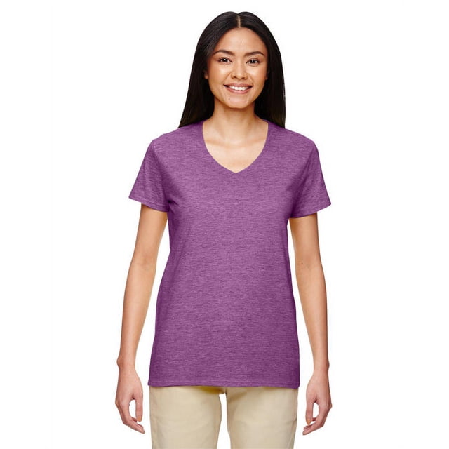 Gildan G500VL T-Shirt en Coton Épais à Col en V pour Femmes