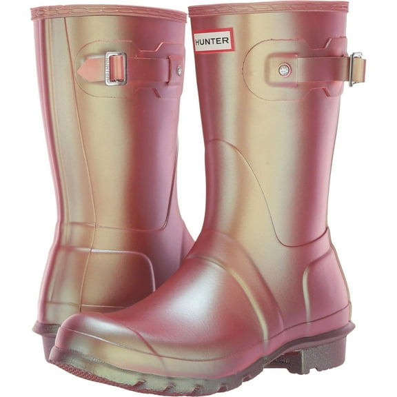 Hunter Women’s Original Short Nebula Rain Boots, Vital Burgundy, Waterproof Rubber Boots, Size 9
