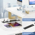 thumbnail image 2 of Homieasy U Shaped Desk with Power Outlet and LED Strips, Reversible Corner Computer Desk with Storage Shelf, Ergonomic L-Shaped Gaming Desk with Monitor Stand, 2 Person Home Office Desk, Rustic, 2 of 8