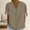 Khaki, variant on Shirts for Women Spring Summer V Tie Button Side Sleeve fork T Shirt Short Sleeve Loose Fit Soft Bamboo Hemp Breathable Casual Daily Wear Top L Size Spring Summer Womens Tops