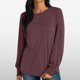 thumbnail image 2 of Blusa de manga larga con cuello redondo y pliegues para mujer - 82 % poliéster, top informal de negocios, 2025, de moda - Tallas S-XXL, 2 of 8