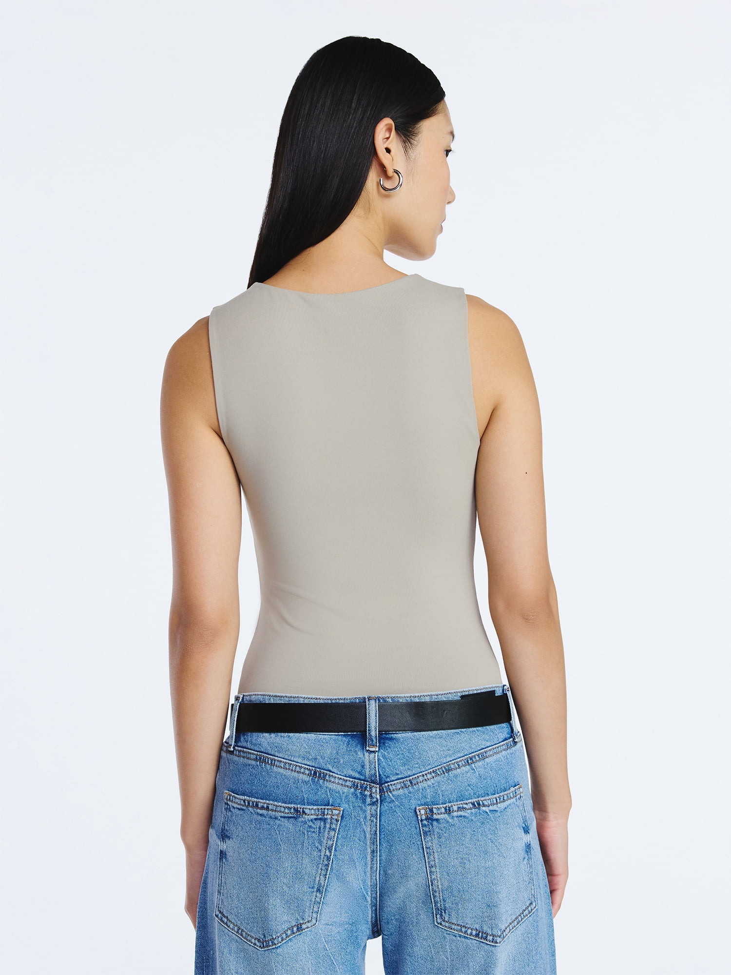 Scoop Women's Sleeveless Scoop Neck Contour Top, Sizes XS-XXL