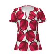 thumbnail image 3 of Naloa Tulips Flowers Print T-Shirts Short Sleeve V Neck Tees for Women Fashion Tops Trendy Lightweight Soft Casual Summer Outfits Clothes, 3 of 5