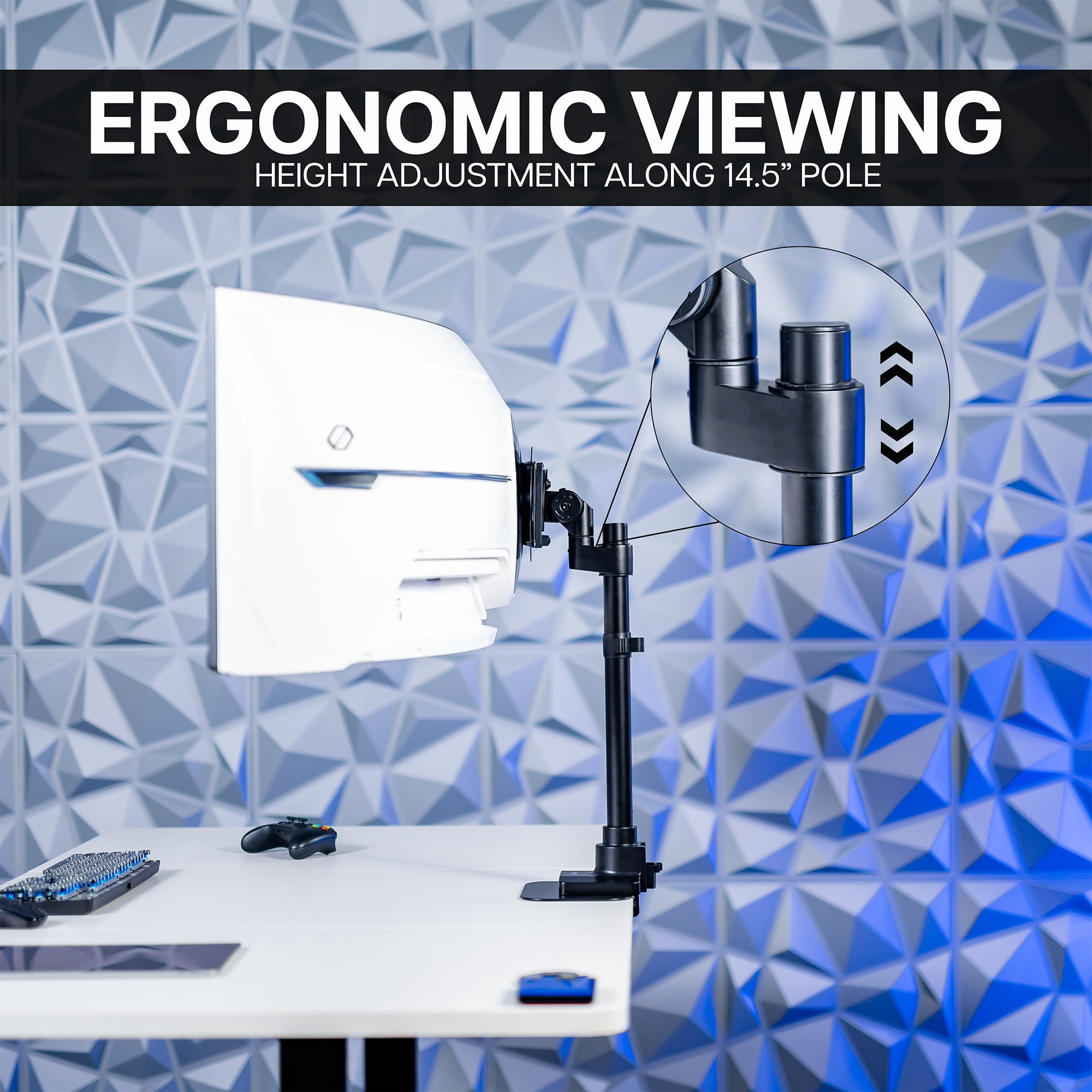 VIVO Single Ultrawide Monitor Desk Mount, Adjustable Stand for Screens up to 57"