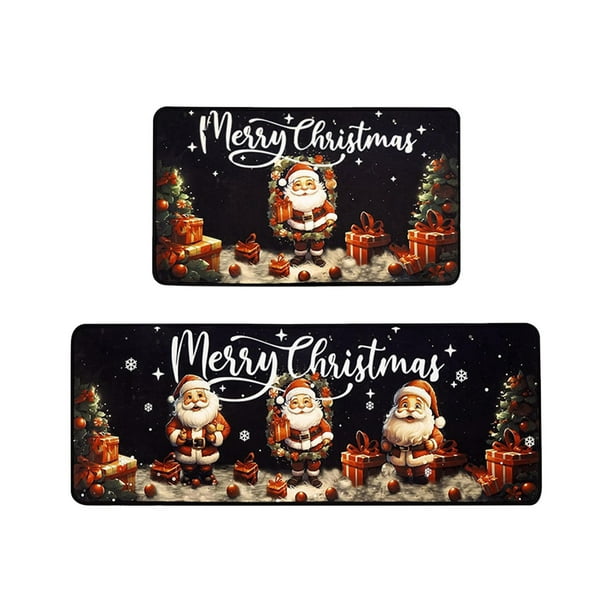 Yhmxh Alfombrillas de baño para baño Alfombra de baño Felpudo de cocina, decorativo, navideño, absorbente de aceite, para puerta de entrada Decoración del baño