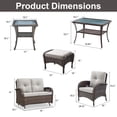 thumbnail image 2 of Opohoro 7-Piece Outdoor Conversation Set with Lounge Chairs, Glider Loveseat and Ottomans, Coffee & Side Tables, Brown/Beige, 2 of 13