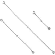 AOBOCO 3 Pieces 925 Sterling Silver Necklace PROM Extender Chain Bracelet Anklet Extension Set Adjustable Length, 2"+4"+6"